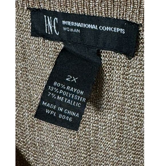 NWT woman’s gold shimmer top 2x INC International Concepts Woman, elegant - Picture 4 of 7